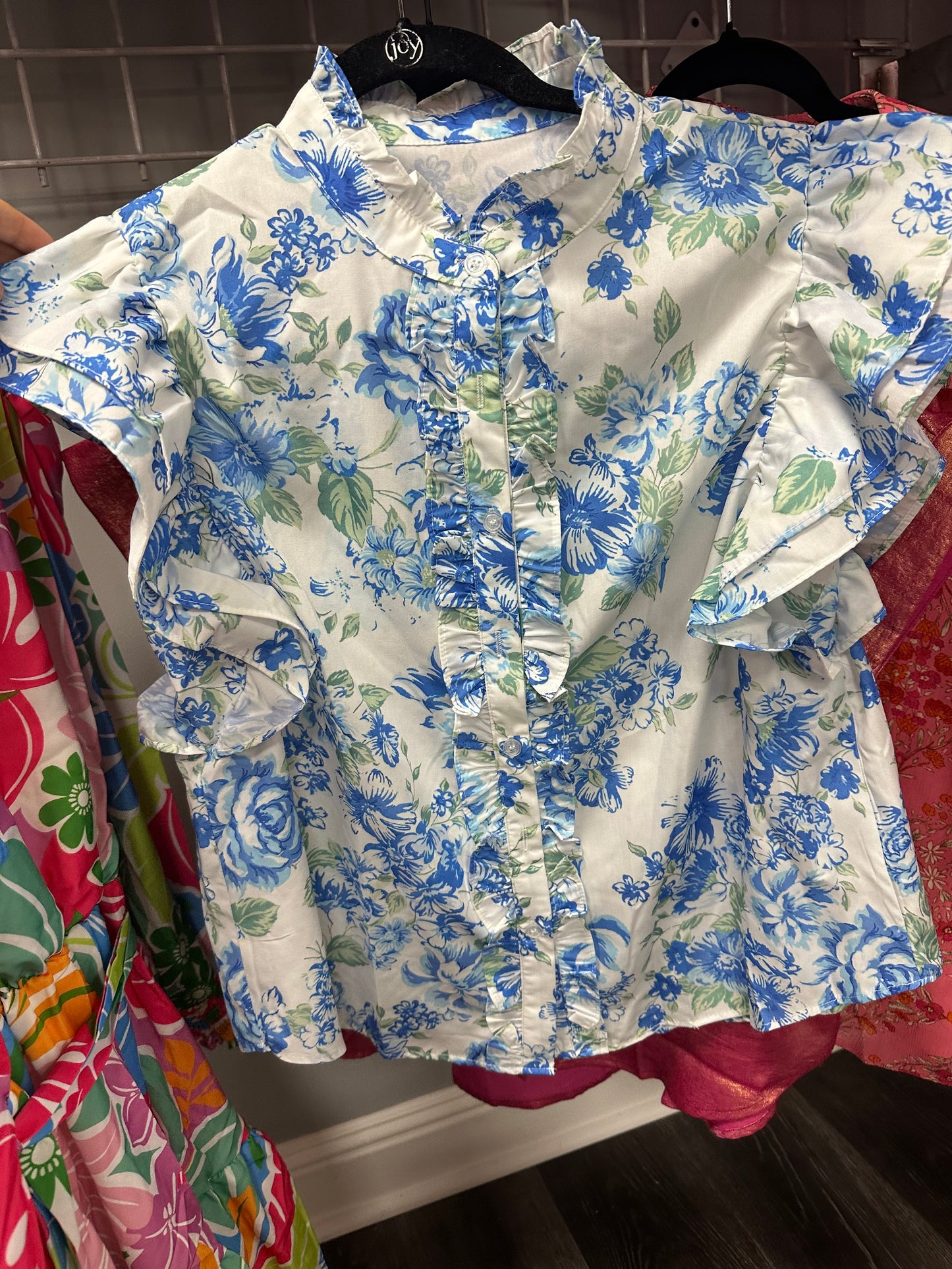 Women’s blue floral top