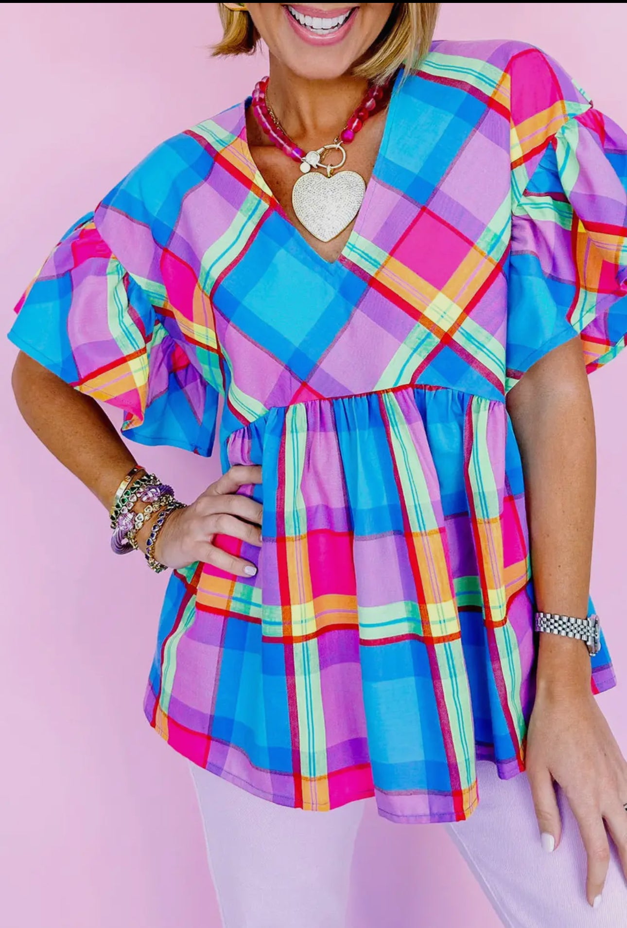 Colorful Plaid Top