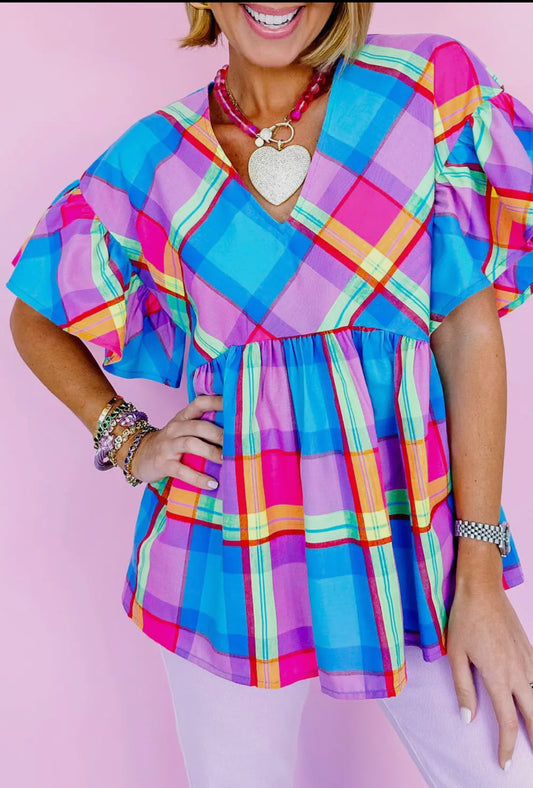Colorful Plaid Top